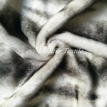 Irregular Black Stripe Printing Fake Fur